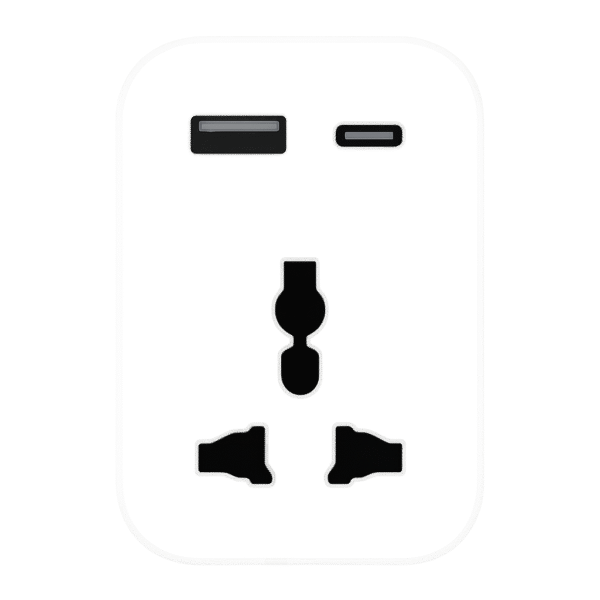 1-Outlet Plug Adapter with USB-C & USB-A Ports, Wall Mount, Overload Protection (2360000101) - Image 2
