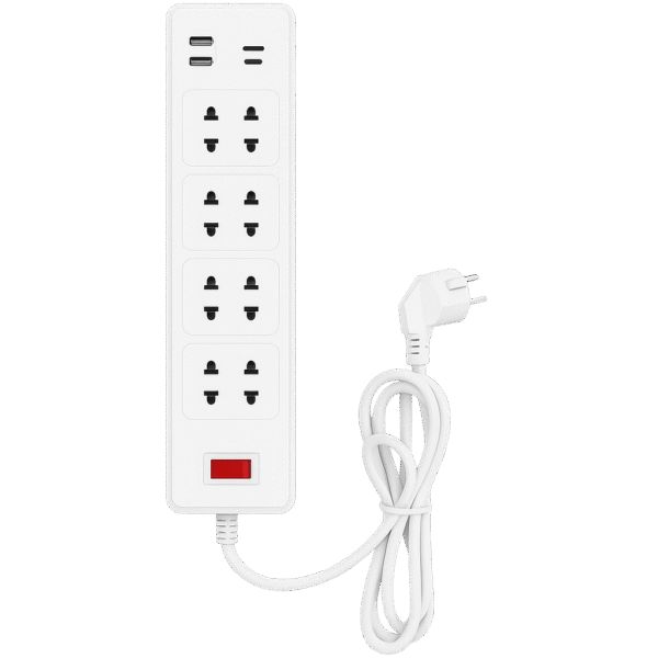 8-Outlet Power Strip with 2 USB-C & 2 USB-A Ports, 5.9 ft Cord, Overload Protection (2360000401)